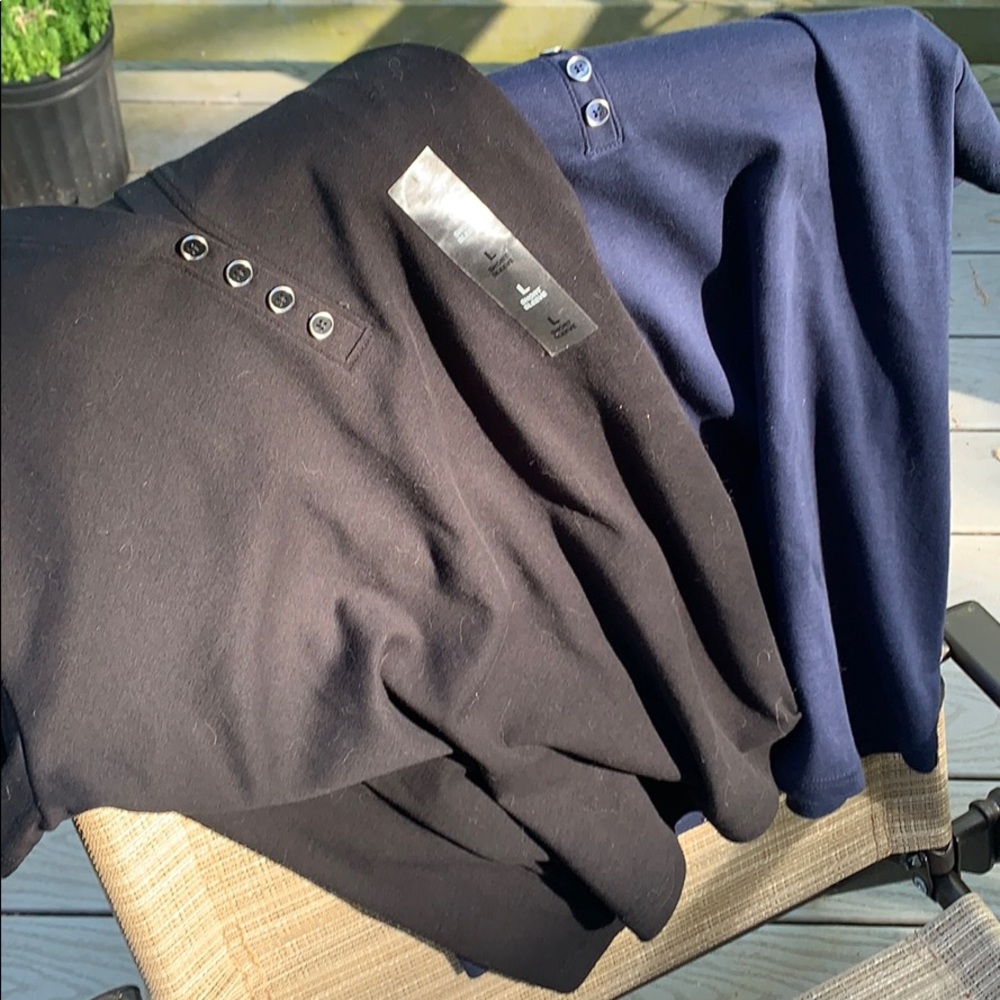 NEW Karen Scott shirt black & blue Large WITH TAGS